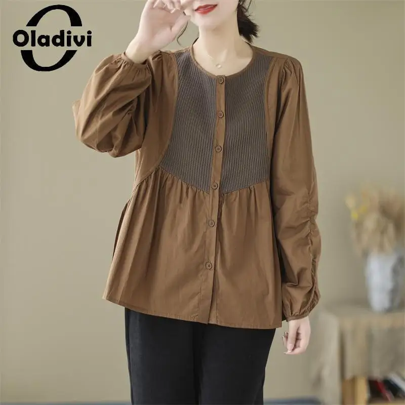 Oladivi Fashion Patchwork Long Sleeve Blouses Women Casual Loose Shirts 2023 Spring Autumn New Oversized Top Blusas Tunics 9355
Oladivi Fashion Patchwork Long Sleeve Blouses Women Casual Loose Shirts 2023 Spring Autumn New Oversized Top Blusas Tunics 9355