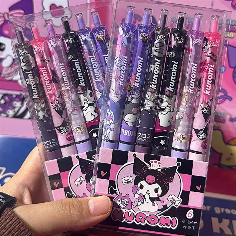 6 Indivual/set Sanrio Kuromi New Cartoon Gel Pen Anime Press Review Questions Pen Students Easy To Write Quick-drying Black Pen
6 Indivual/set Sanrio Kuromi New Cartoon Gel Pen Anime Press Review Questions Pen Students Easy To Write Quick-drying Black Pen