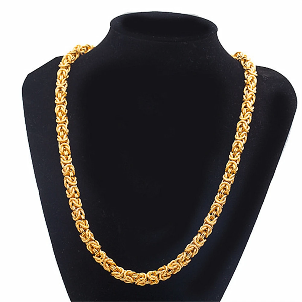 

10mm Thick Heavy Men Necklace Chain 18k Yellow Gold Filled Hip Hop Men Jewelry Clavicle Choker Gift 60cm