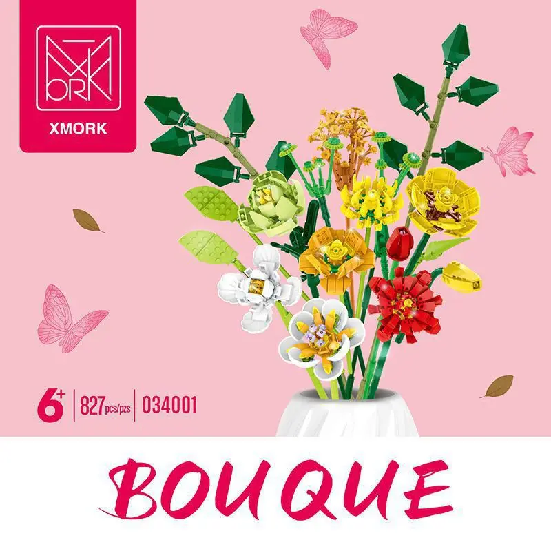 MORK 034001-034005 MOC Bouquet Building Blocks City Romantic Home Decoration Flowers Bricks DIY Toys for Childrens Girls Gifts
MORK 034001-034005 MOC Bouquet Building Blocks City Romantic Home Decoration Flowers Bricks DIY Toys for Childrens Girls Gifts