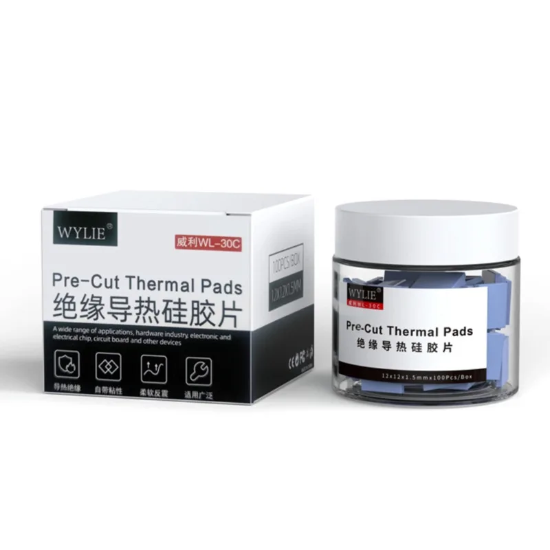 WYLIE Pre-Cut Thermal Silicone Pads 12X12X1.5mm PC Phone CPU Heatsink Cooling Conductive Silicone Pad Heat Insulation Soldering
WYLIE Pre-Cut Thermal Silicone Pads 12X12X1.5mm PC Phone CPU Heatsink Cooling Conductive Silicone Pad Heat Insulation Soldering