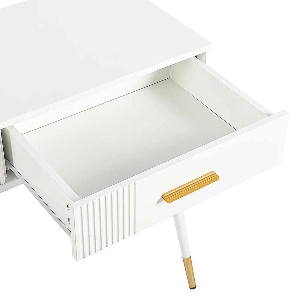 KOMHTOM Desk with 2 drawers and metal feet white Sf4f42721336e49f2877e54e6c9edf7a2S