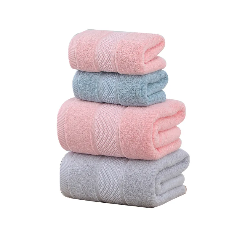 

New Cotton Towel Set Hotel Bath Towels For Adults Soft Face Towels Absorbent Bathroom Swimming 2pcs/set