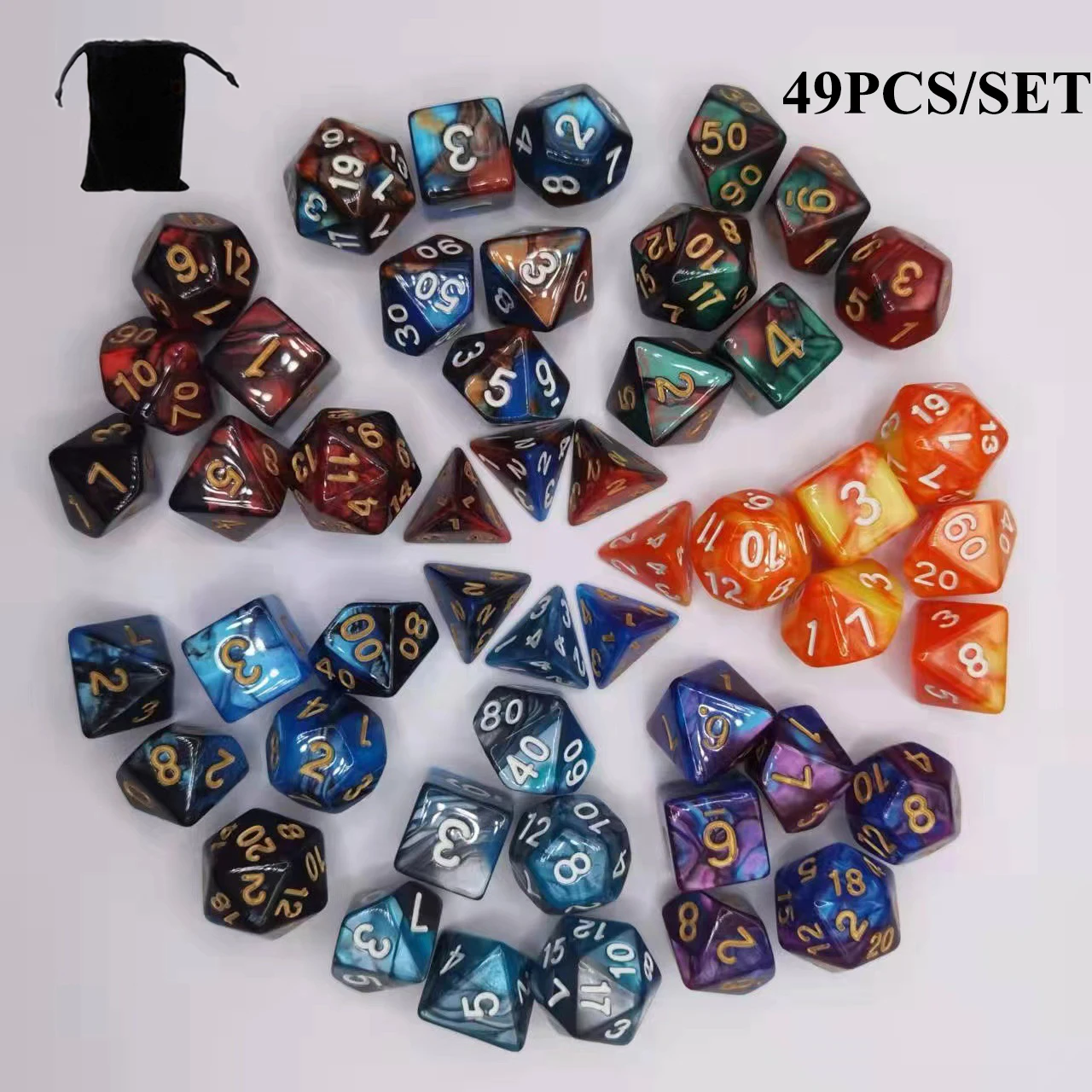 Набор многогранных кубиков с сумкой, D4, D6, D8, D10, D %, D12, D20, математика, цифровая, RPG, DND, настольная игра для ролевых игр, 49 шт., 42 шт.
Набор многогранных кубиков с сумкой, D4, D6, D8, D10, D %, D12, D20, математика, цифровая, RPG, DND, настольная игра для ролевых игр, 49 шт., 42 шт.