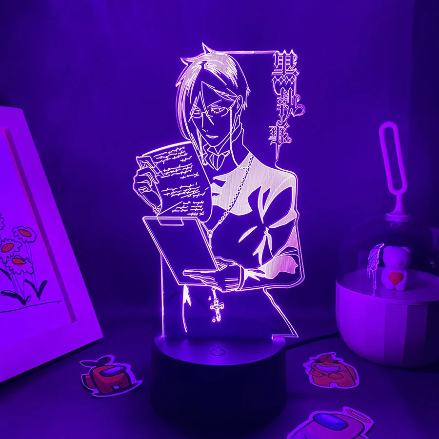 

Anime Black Butler 3D Led Neon Night Lights Birthday Gifts For Friend Bedroom Bedside Table Decor Manga Black Butler Lava Lamp