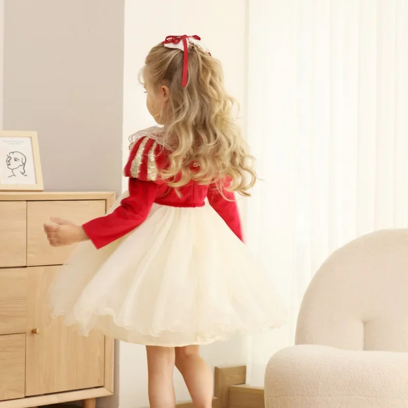 Baby Girls Red Birthday Party Dress Christmas Autumn Winter Clothes Long Sleeve Fluffy Skirt Lace Gauze Dresses for Kids Vestido
Baby Girls Red Birthday Party Dress Christmas Autumn Winter Clothes Long Sleeve Fluffy Skirt Lace Gauze Dresses for Kids Vestido