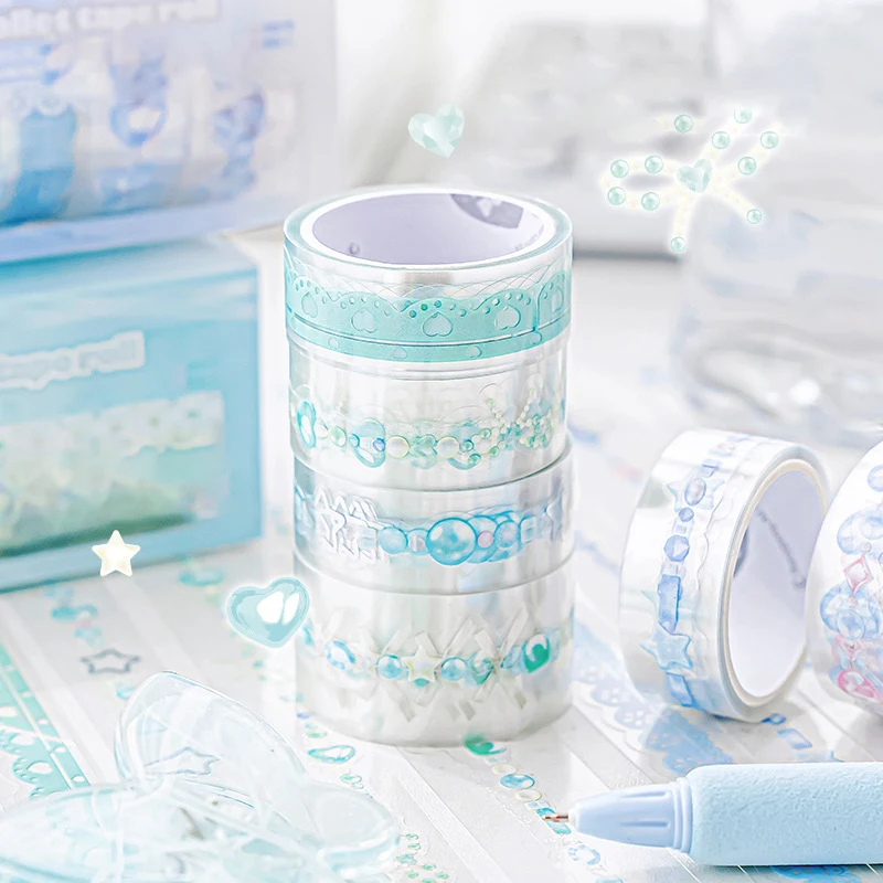 4pcs Cute Lace Star Tape Kawaii Stickers DIY Scrapbooking Journal Planner Decoration Korean Stationery Kids Gift School Supplies
4pcs Cute Lace Star Tape Kawaii Stickers DIY Scrapbooking Journal Planner Decoration Korean Stationery Kids Gift School Supplies