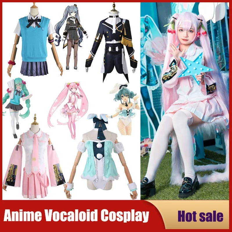 

Anime Vocaloid Miku cosplay sexy women rode-playing Japan midi dress beginner future costume Halloween party cute wig uniforms