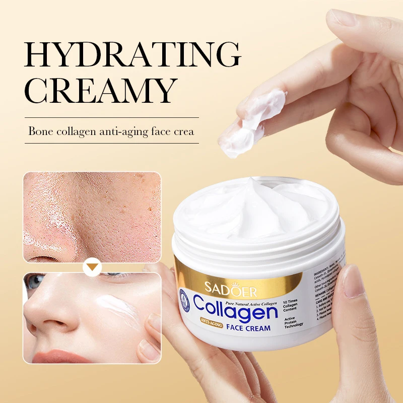

Net 100g SADOER Active Collagen Anti-Aging Face Cream Fade Expression Wrinkles Increase Elasticity Anti-wrinkle Plump Skin Care