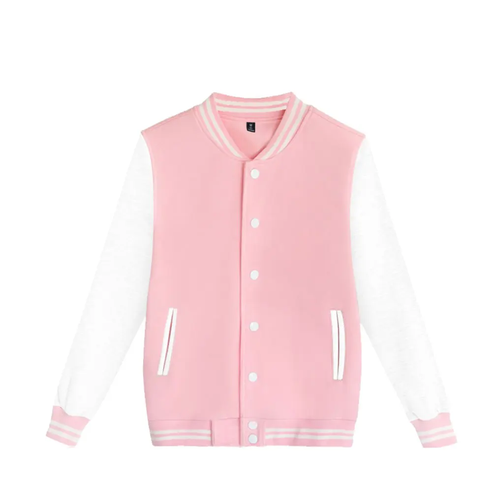 

Pattern Custom Spring and Autumn Men's Pilot Baseball Jacket Couple Baseball Jacket College Campus Plain Casual Hanbok Pink Top