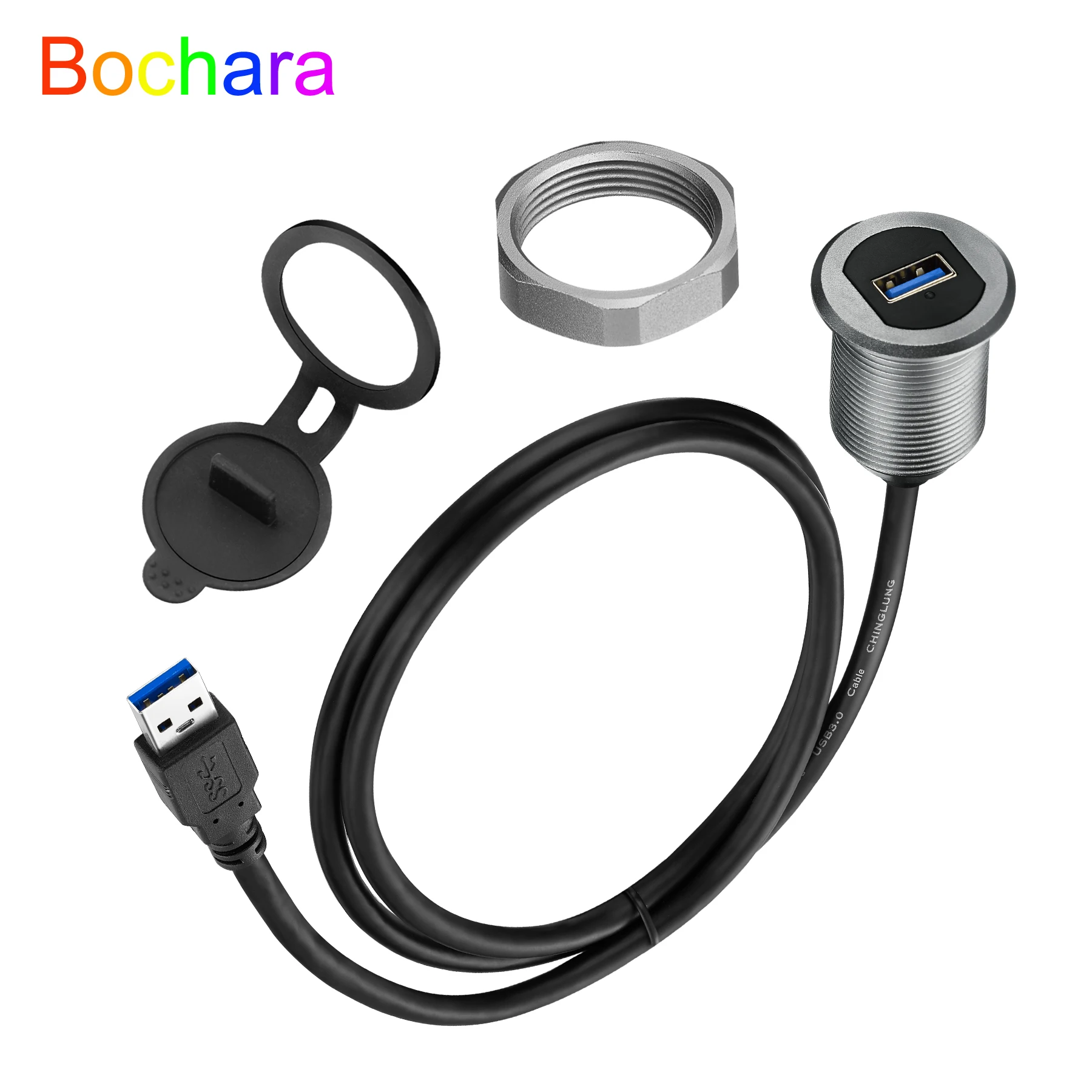 Bochara USB3.0 Male to Female Flush Mount Panel Extension Cable With Indicator Light Aluminum Alloy Shell For Car 1m
Bochara USB3.0 Male to Female Flush Mount Panel Extension Cable With Indicator Light Aluminum Alloy Shell For Car 1m
