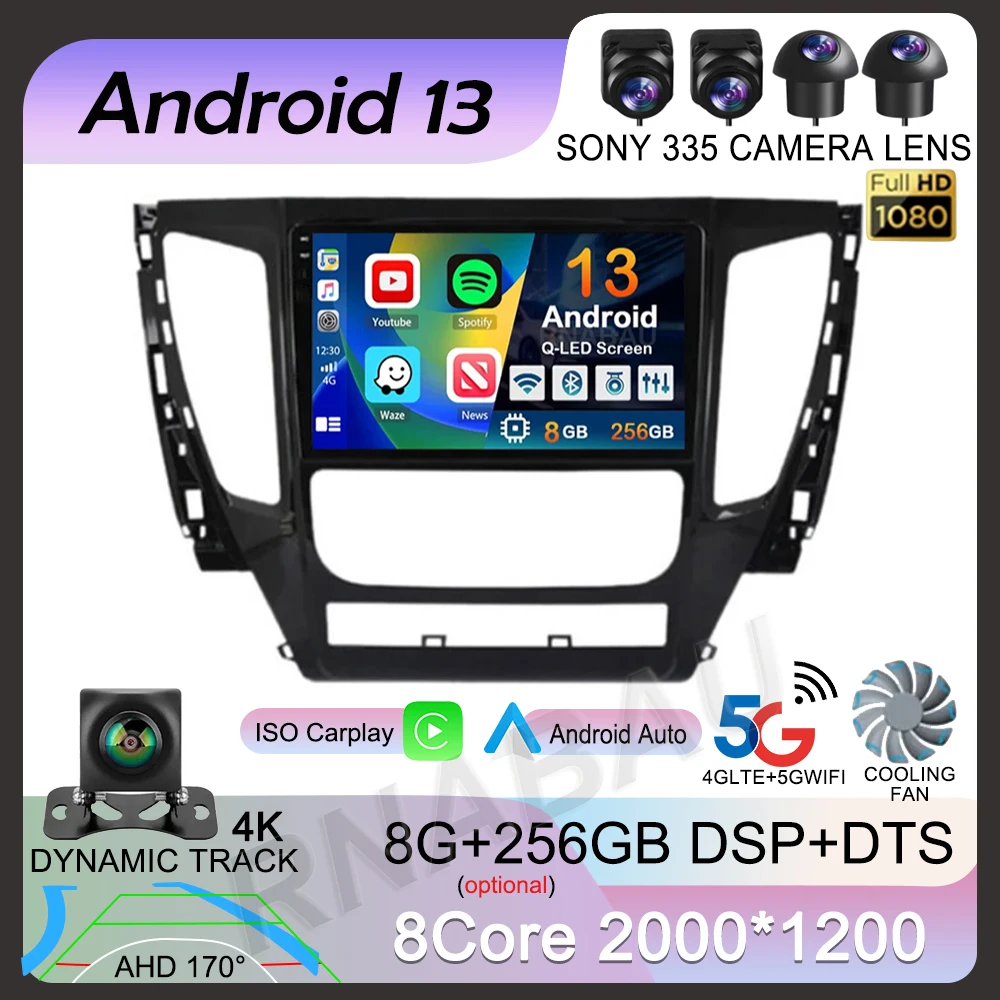 

Android 13 Carplay Car Radio For Mitsubishi Pajero Sport 3 L200 5 Triton 3 2015 2016 2017 2018 2019 Multimedia Player GPS Stereo