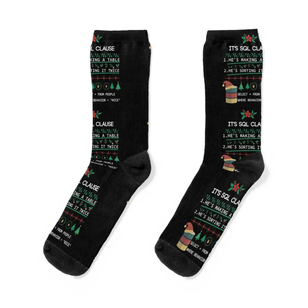 

SQL Clause Christmas, beautiful gift for developer, programmer Socks Stockings man Soccer cute hiking Socks Male Women's