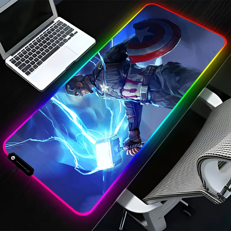 Marvel Captain America HD Keyboard RGB Mouse Pad Large Gaming Computer Keyboard LED Mousepad Office Desks And Laptop Accessories
Marvel Captain America HD Keyboard RGB Mouse Pad Large Gaming Computer Keyboard LED Mousepad Office Desks And Laptop Accessories
