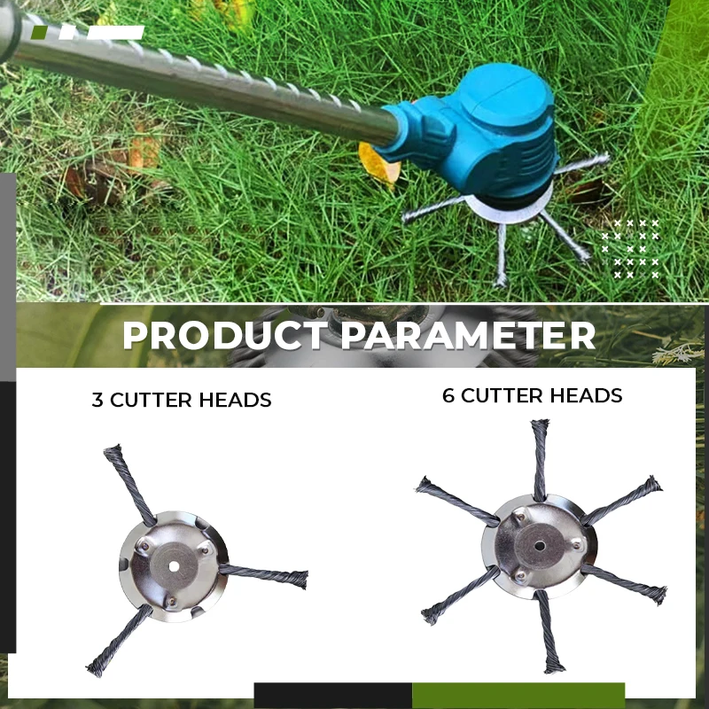 6 Inches Steel Grasss Trimmer Head 3 or 6-Cutter Brushcutter Wire Weed Blade for Garden Grass Trimmer Head Lawnmover Power Tool
6 Inches Steel Grasss Trimmer Head 3 or 6-Cutter Brushcutter Wire Weed Blade for Garden Grass Trimmer Head Lawnmover Power Tool