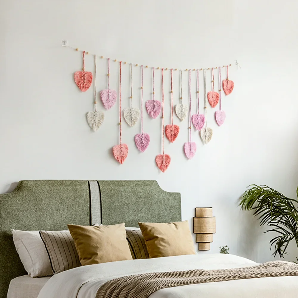 Verdant Leaf Garland - Handwoven Green Macrame Wall Tapestry 12 Sf509a354a6ce4611b99fbe25b004c6e5J