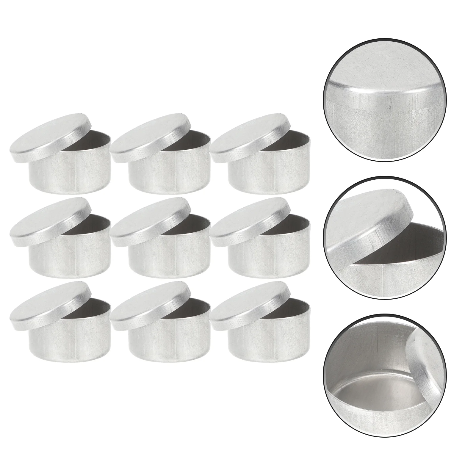 

9 Pcs Soil Sampling Box Small Aluminum Jar Lip Balm Containers Sample Metal Empty Tin Cans Weighing Mini with Lids Round