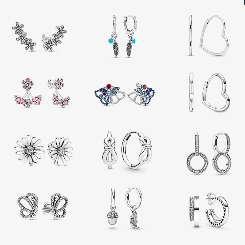 LR Pan-Style Butterfly 925 Silver Women Piercing Ear Heart Daisy Flower Stud Sleeper Earring Fine Jewelry 2022 Trend 
LR Pan-Style Butterfly 925 Silver Women Piercing Ear Heart Daisy Flower Stud Sleeper Earring Fine Jewelry 2022 Trend