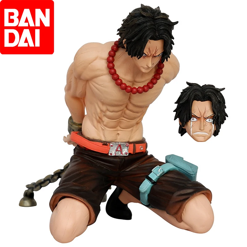 

BANDAI Anime One Piece Figurine Top War Execution Platform Statue Kneeling Portgas D Ace Action Figures Model PVC Collection Toy