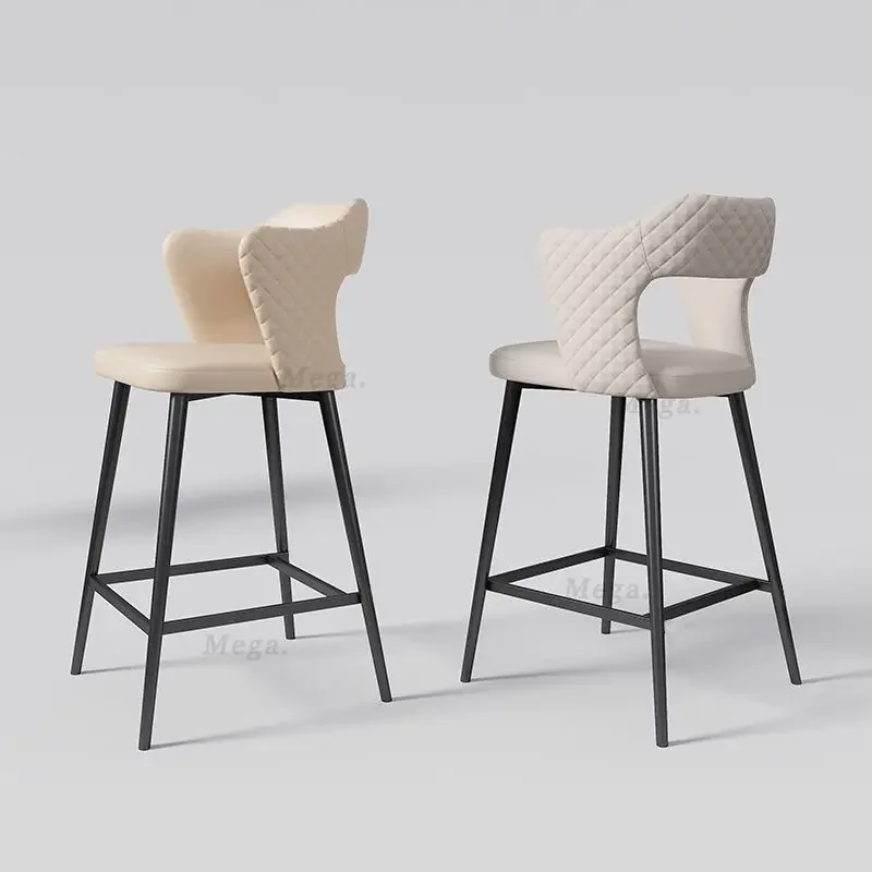 131 Nordic leather bar chair Home high chair designer island dining bar chair with armrests Bar reception bar stool
131 Nordic leather bar chair Home high chair designer island dining bar chair with armrests Bar reception bar stool