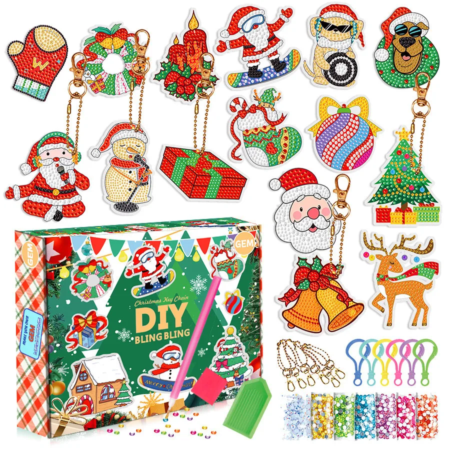 DIY Christmas Diamond Painting Keychain Kit Hanging Ornaments Kids Family Decor Creative Craft Gift Idea Diamond Art Decorations
DIY Christmas Diamond Painting Keychain Kit Hanging Ornaments Kids Family Decor Creative Craft Gift Idea Diamond Art Decorations