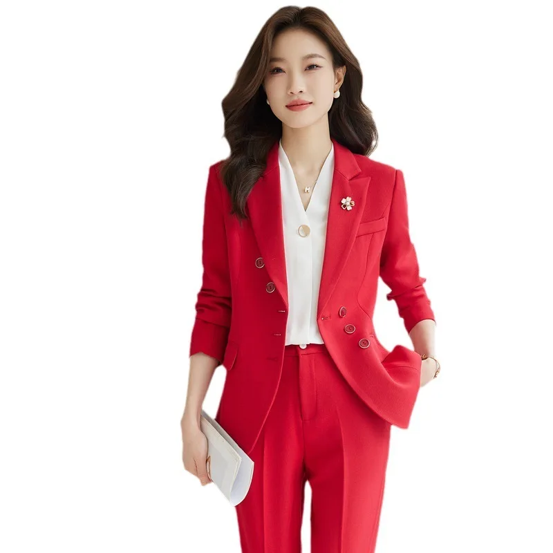 

Ladies Office Work Wear Formal Professional Women Business Suits Blazers Feminino Autumn Winter Pantsuits Trousers Set