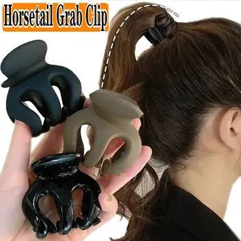 포니테일 고정 아티팩트 기하학 클립 머리핀 바레트, 여성 소녀 액세서리, 머리 장식, 헤어 클로, 단색, 8 개 도매 상품 이미지