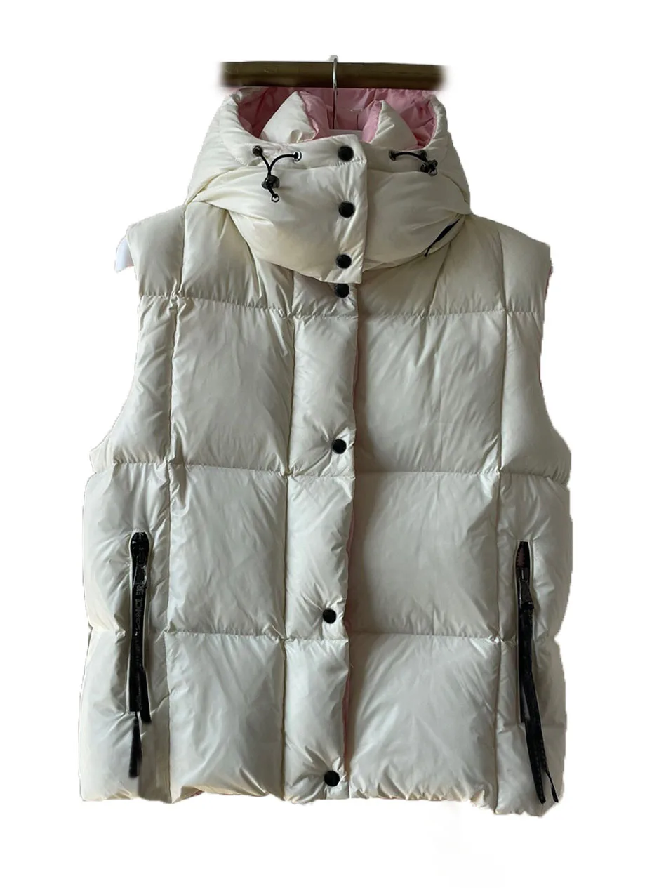 

Down jacket vest short section collar hooded removable design Slim shape warm and comfortable 2023 winter new 1019