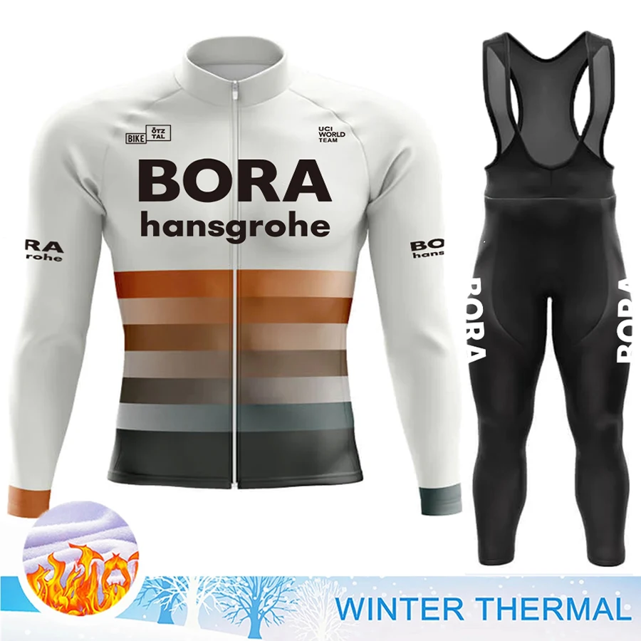 

UCO BORA Cycling Clothes Men's Clothing 2023 Male Set Costume Bike Winter Thermal Fleece Jersey Man Bib Pants Gel Laser Cut Suit