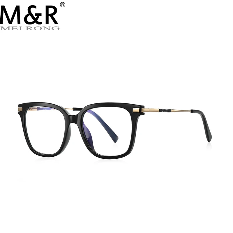 

New 2023 TR Anti Blue Light Retro Rivets Square Optical Glasses Frames Fashion Spring Hinge Double Colors Computer Eyeglasses