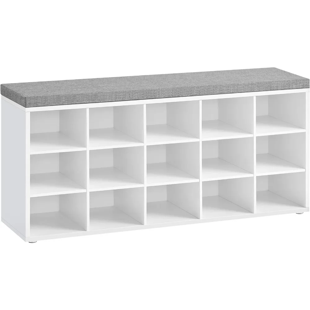 

for Bedroom Shoe Organizer Entryway Bench With 15 Compartments Adjustable Shelves 11.8 X 41.3 X 18.9 Inches Freight free