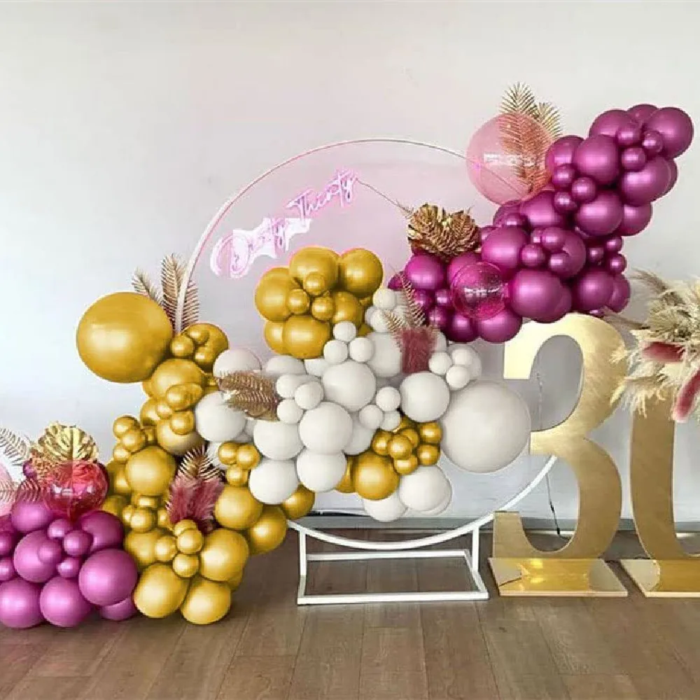 

Red Gold Sand White Wedding Balloons Arch Garland Kit Metal Balloons Baby Shower Plam Leaves DIY Arch Valentine's Day Balloon