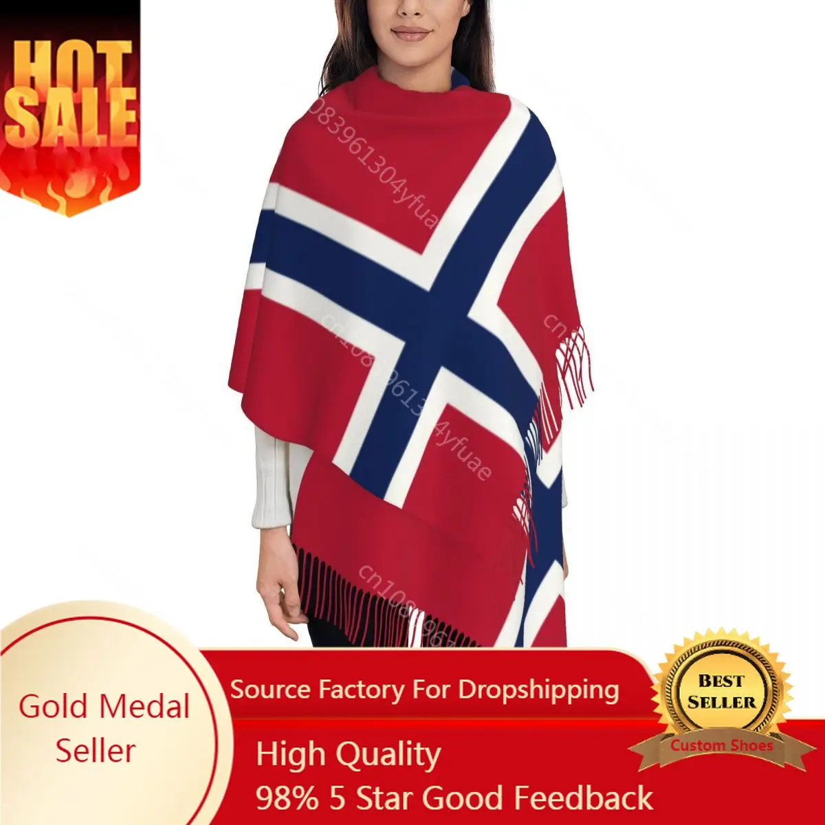 Norway Flag Scarf for Womens Winter Warm Cashmere Shawl Wrap Long Large Scarves with Tassel for Evening Dress
Norway Flag Scarf for Womens Winter Warm Cashmere Shawl Wrap Long Large Scarves with Tassel for Evening Dress
