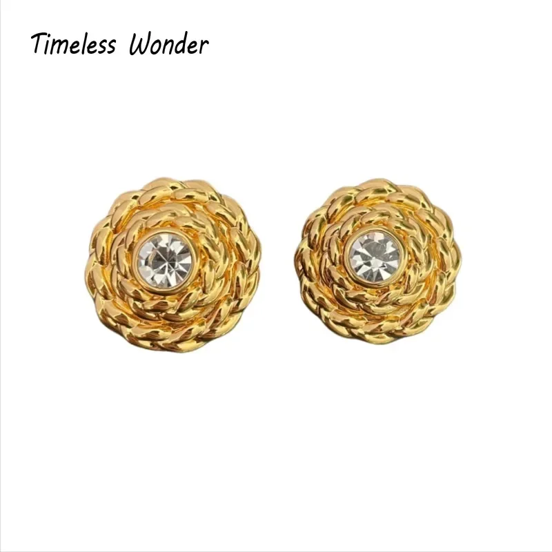 

Timeless Wonder Fancy Crystal Geo Clip on Earrings for Women Designer Jewelry Luxury Runway Gift Top Trendy Simple Look 3306