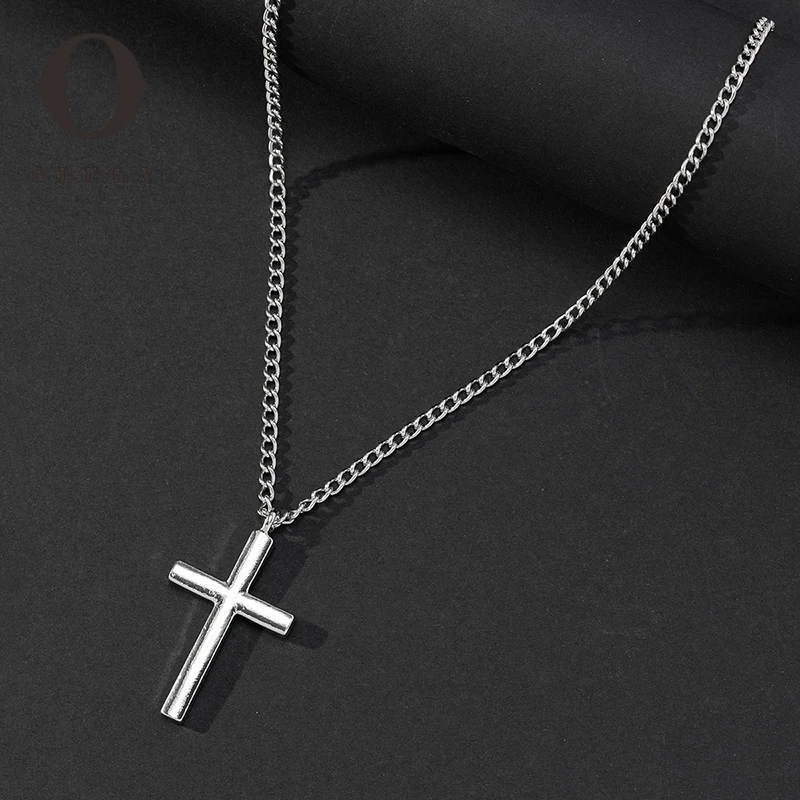 

Obega Classic Cross Women Necklace Vintage Silver Plating Zinc Alloy Pendant for Women Party Jewelry Gift