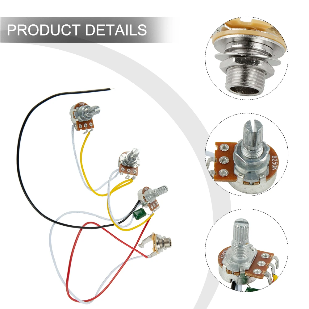 Guitar Parts Prewired Set 2 Volume 250K Pots Accessories Bass Guitar Easy Installation For Jazz Guitar Brand New
Guitar Parts Prewired Set 2 Volume 250K Pots Accessories Bass Guitar Easy Installation For Jazz Guitar Brand New