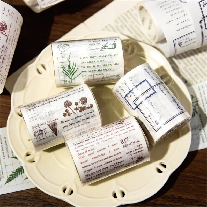 1Roll Adhesive Tape Garden Handwriting series Retro hand tent DIY decorative material stickers tape 4 types
1Roll Adhesive Tape Garden Handwriting series Retro hand tent DIY decorative material stickers tape 4 types