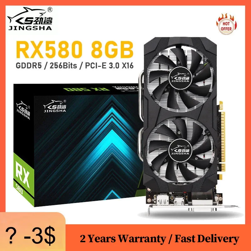 JINGSHA 100% Brand New AMD RX 580 8G Computer Graphics Card, RX580 8GB 256Bit GDDR5 for Mining & Gaming GPU Display Video
JINGSHA 100% Brand New AMD RX 580 8G Computer Graphics Card, RX580 8GB 256Bit GDDR5 for Mining & Gaming GPU Display Video
