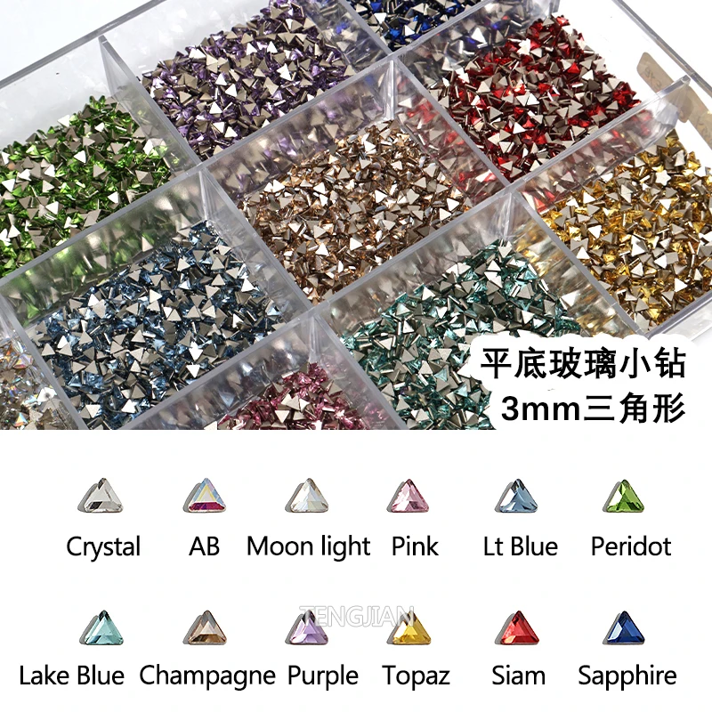12Color Mini Triangle 3MM Glittering Glass Crystals Flat Back Nail Art Rhinestones 3D DIY Manicure Decorations Diamond 100Pcs
12Color Mini Triangle 3MM Glittering Glass Crystals Flat Back Nail Art Rhinestones 3D DIY Manicure Decorations Diamond 100Pcs
