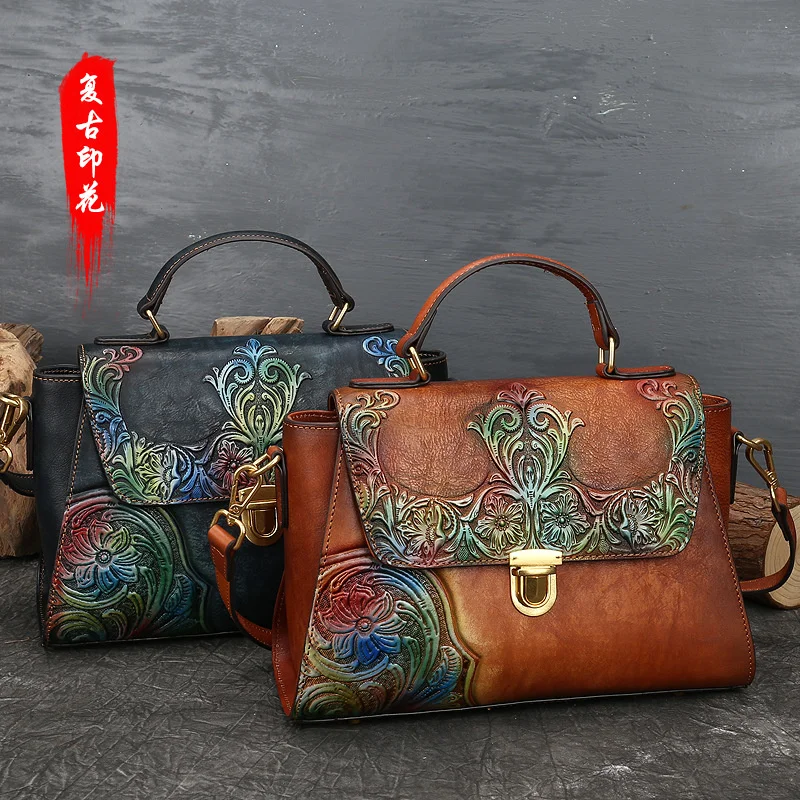 Summer New Bag Women's Cowhide Top Women's Handbag Flower Embossed One Shoulder Crossbody Bag Women
Summer New Bag Women's Cowhide Top Women's Handbag Flower Embossed One Shoulder Crossbody Bag Women