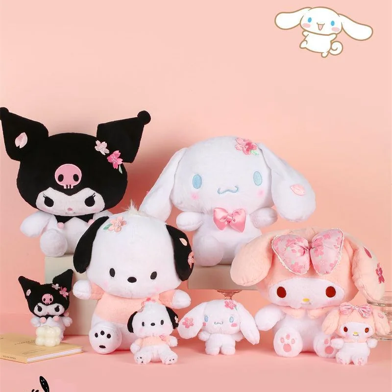 

Sanrio Kuromi Cinnamoroll Мультяшные милые плюшевые куклы мягкие игрушки полакко моя мелодия плюшевая Подвеска Брелки для девочек детские подарки