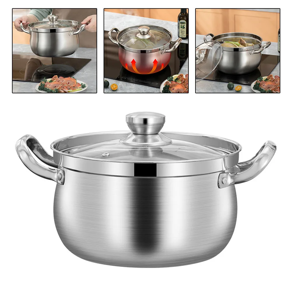 Stainless Steel Soup Pot With Lid Cooking Pot Induction Base Cooker Hot Pot StockSoup Pan Sauce Daily Use Pan Home Kitchen Tools
Stainless Steel Soup Pot With Lid Cooking Pot Induction Base Cooker Hot Pot StockSoup Pan Sauce Daily Use Pan Home Kitchen Tools
