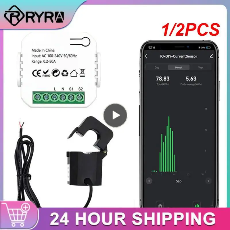 1/2PCS Meter Energy Power Monitor 80A Clamp Current Sensor Din Rail Tuya Smart App Electricity Statistics 110V 240V
1/2PCS Meter Energy Power Monitor 80A Clamp Current Sensor Din Rail Tuya Smart App Electricity Statistics 110V 240V