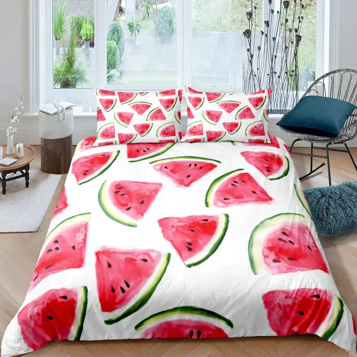 Red Watermelon Duvet Cover Peel Summer Fruit Slices Patterned Teens Children Green Polyester Quilt Decorations
Red Watermelon Duvet Cover Peel Summer Fruit Slices Patterned Teens Children Green Polyester Quilt Decorations