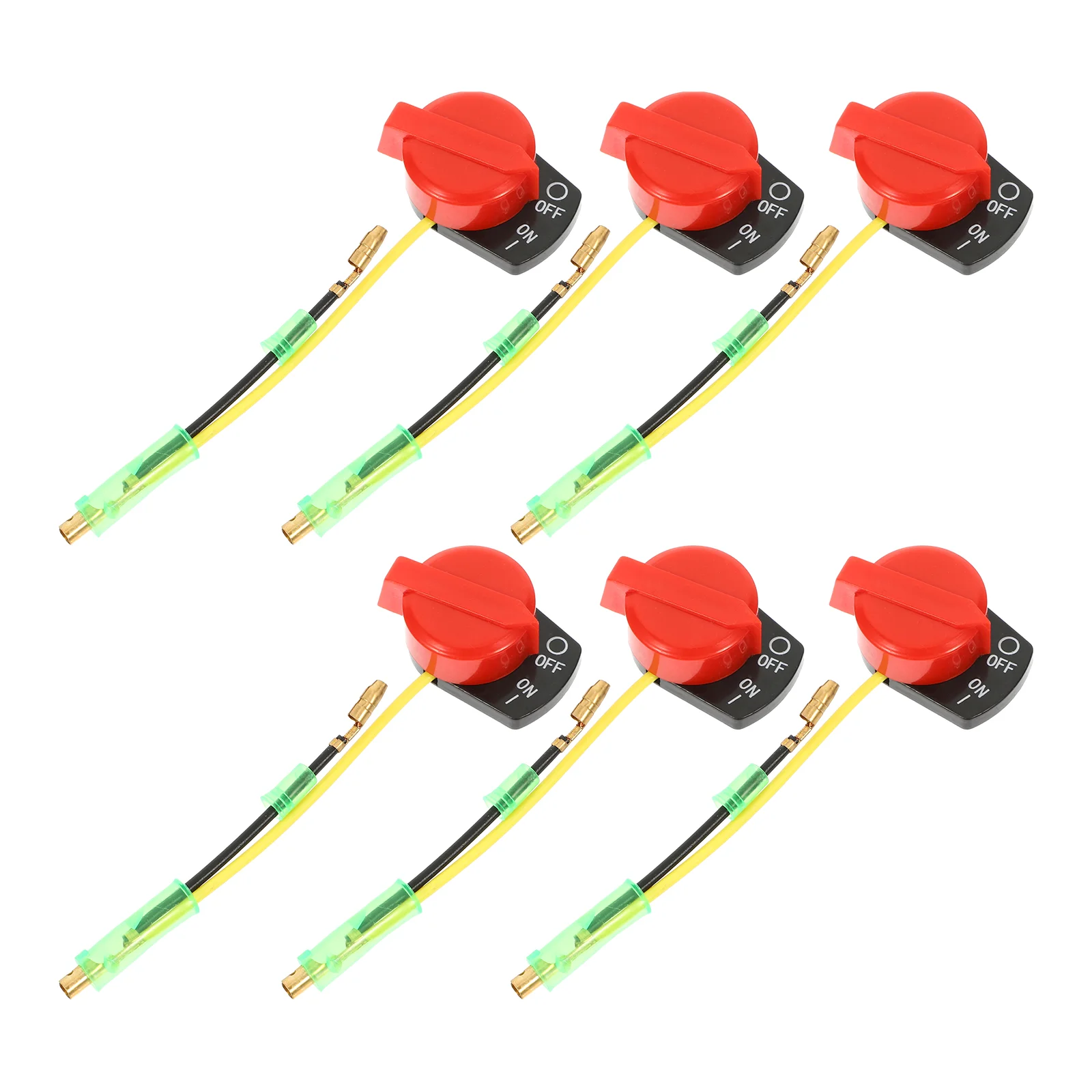 6pcs Engine Switch Engine Stop Switch Gasoline Engine Switches Machine Accessories (Two Lines) 
6pcs Engine Switch Engine Stop Switch Gasoline Engine Switches Machine Accessories (Two Lines)