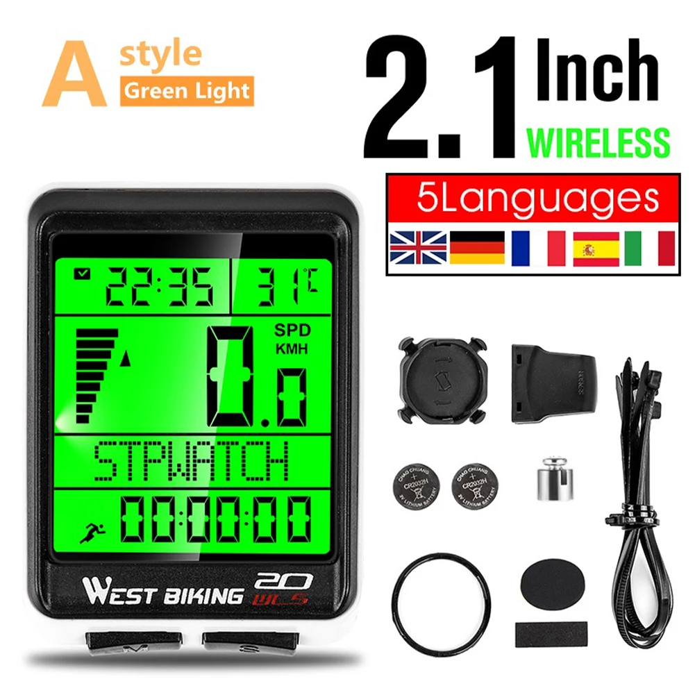 WEST BIKING Bicycle Computer Wireless LED Backlight Stopwatch Waterproof Cycling Stopwatch MTB Bike Speedometer Odometer
WEST BIKING Bicycle Computer Wireless LED Backlight Stopwatch Waterproof Cycling Stopwatch MTB Bike Speedometer Odometer