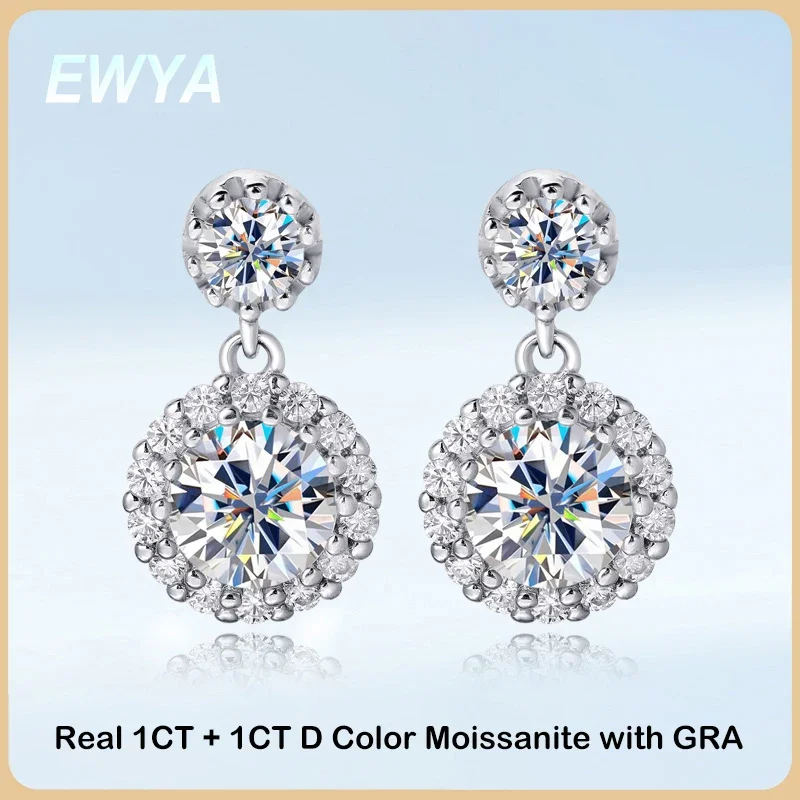 EWYA D Color 1CT 6.5mm Moissanite Drop Earrings For Women Girls Party Fine Jewelry S925 Sterling Silver Diamond Stud Earring
EWYA D Color 1CT 6.5mm Moissanite Drop Earrings For Women Girls Party Fine Jewelry S925 Sterling Silver Diamond Stud Earring
