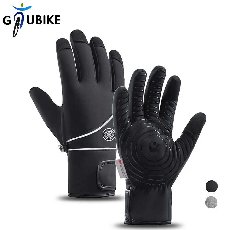

Зимние теплые велосипедные перчатки GTUBIKE, мужские Нескользящие водонепроницаемые ветрозащитные перчатки с сенсорным экраном для активного отдыха, спорта, Походов, Кемпинга, катания на лыжах