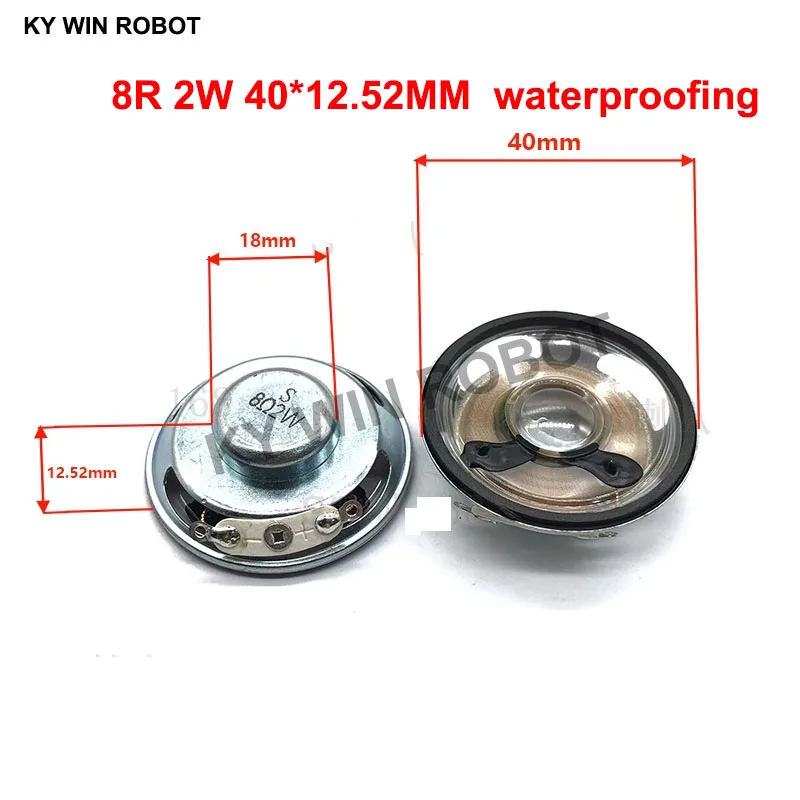 2pcs/lot New Ultra-thin speaker waterproof 8 ohms 2 watt 2W 8R speaker Diameter 40MM 4CM thickness 12.52MM
2pcs/lot New Ultra-thin speaker waterproof 8 ohms 2 watt 2W 8R speaker Diameter 40MM 4CM thickness 12.52MM