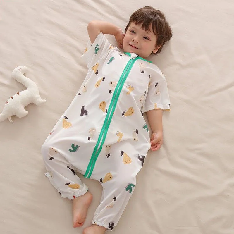 Baby Summer Short Sleeved Sleeping Bag Children Thin One-piece Split Leg Sleeping Bag Boys Girl Pajamas Air Conditioned Clothing
Baby Summer Short Sleeved Sleeping Bag Children Thin One-piece Split Leg Sleeping Bag Boys Girl Pajamas Air Conditioned Clothing